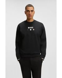 BOSS - Cotton-Terry Sweatshirt With Logo Detail - Lyst