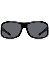 BOSS - Zonnebril In Maskerstijl Van Zwart Acetaat Met Goudkleurige Hardware - Lyst