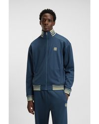 HUGO - X Rb Zip-Up Sweatshirt With Bull-Graphic Logo - Lyst