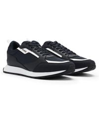 HUGO - Mixed-Material Trainers With Branded Accents - Lyst