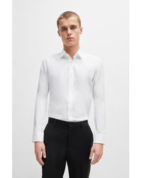 HUGO - Extra-slim-fit Shirt In Stretch-cotton Poplin - Lyst