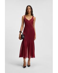 BOSS - Dark Red Women's Business Dresses Size 12 - Lyst