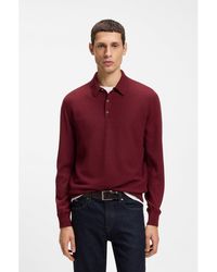 BOSS - Mixed-Structure Knit Polo - Lyst