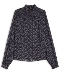 BOSS - Regular-Fit Bluse Aus Bedrucktem Krepp-Georgette - Lyst