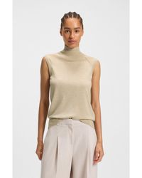 BOSS - Sleeveless Mock-Neck Sweater - Lyst
