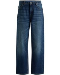 HUGO - Relaxed-Fit Jeans Van Stevig Blauw Denim - Lyst