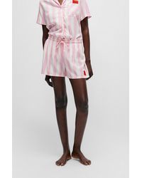 HUGO - Short de pyjama à motif et étiquette logotée rouge - Lyst