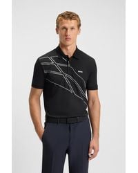BOSS - Paddy Cotton-Blend Polo Shirt With Artwork - Lyst