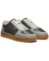 HUGO - Leather Trainers With-Tone Logo - Lyst