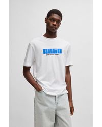 HUGO - Cotton-Jersey T-Shirt With Logo Artwork - Lyst