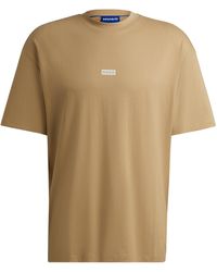 HUGO - T-Shirt aus Baumwoll-Jersey mit Logo-Story der neuen Saison - Lyst