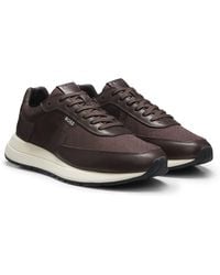 BOSS - Monogramm-Sneakers Mit Leder-Details Und Eva-Gummisohle - Lyst