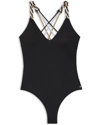 BOSS - Swimsuit With Signature-Stripe Braided Straps - Lyst