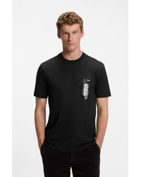 BOSS - Cotton-Jersey T-Shirt With Graphic Print - Lyst