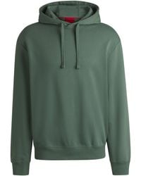 HUGO - Sweat à capuche Relaxed en molleton de coton à logo imprimé - Lyst