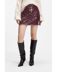 BOSS - A-Line Mini Skirt With All-Over Sequins - Lyst