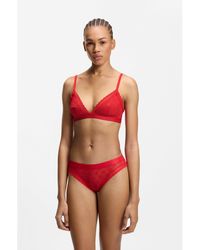 HUGO - Lace Triangle Bra With Logo Waistband - Lyst