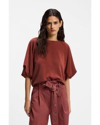 BOSS - Oversized-Fit Sweatshirt With Short Balloon Sleeves - Lyst