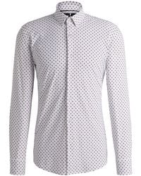 BOSS - Slim-Fit Hemd Aus Performance-Stretch-Jersey Mit Geometrischem Print - Lyst