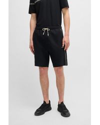 BOSS - Stretch-cotton Shorts With Emed Artwork - Lyst