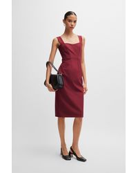 BOSS - Extra-slim-fit Dress In Performance-stretch Fabric - Lyst