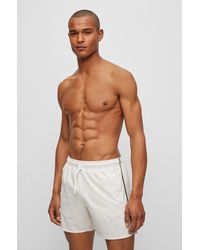 BOSS by HUGO BOSS - Swim Shorts With Signature Stripe And Logo - Lyst