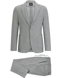 BOSS - Slim-Fit Anzug aus gestreifter Stretch-Baumwolle - Lyst