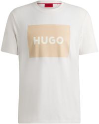 HUGO - Regular-fit T-shirt Van Katoenen Jersey Met Logoprint - Lyst