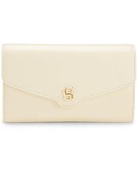 BOSS - Leather Clutch Bag With Double B Monogram Hardware - Lyst