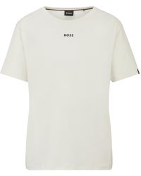BOSS - Pyjama-Shirt aus elastischem Baumwoll-Jersey mit Logo-Print - Lyst