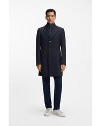 BOSS - Slim-Fit Cotton-Blend Coat With Detachable Padded Inner - Lyst