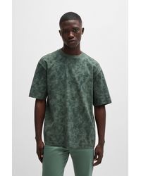 BOSS - Cotton-jersey T-shirt With All-over Seasonal Print - Lyst