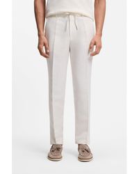 BOSS - Tapered-Fit Trousers With Drawcord Waist - Lyst