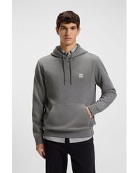 BOSS - Cotton-Terry Hoodie With Logo Patch - Lyst