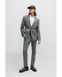 HUGO - Slim-fit Suit In Mohair-look Stretch Cloth - Lyst