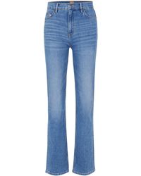 BOSS - Jeans Met Hoge Taille Van Comfortabel Blauw Stretchdenim - Lyst