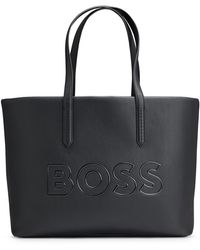BOSS - Cabas en similicuir grainé avec logo contouré - Lyst