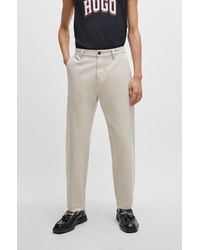 HUGO - Tapered-fit Chinos In Cotton Gabardine - Lyst