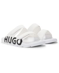 HUGO - Logo Sandals With Double Touch-Closure Straps - Lyst