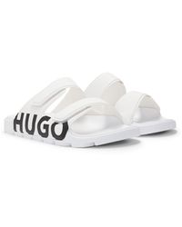 HUGO - Logo Sandals With Double Touch-Closure Straps - Lyst