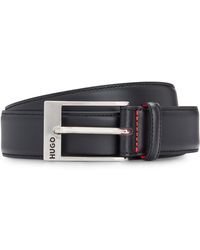 HUGO - Italian-made Belt In Smooth Leather With Logo Buckle - Lyst