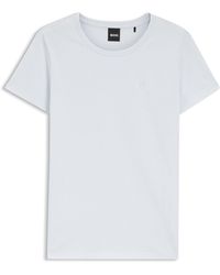 BOSS - Slim-Fit T-Shirt Met Double B-Monogram Van Katoenen Jersey - Lyst