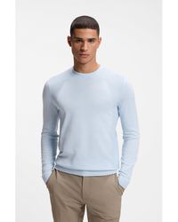 BOSS - Cotton-Blend Sweater With Bodymapping Structure - Lyst