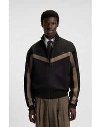 HUGO - Relaxed-Fit Zip-Up Sweatshirt With Chevron Tape - Lyst