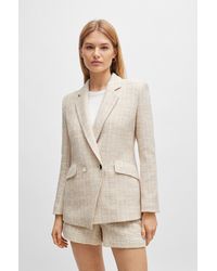 BOSS - Regular-fit Jacket In Tweed - Lyst