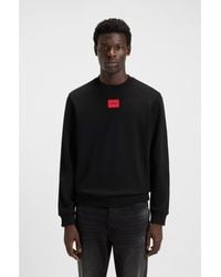 HUGO - Cotton-Terry Sweatshirt With Logo Label - Lyst