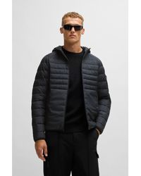 BOSS - Water-Repellent Padded Jacket With Decorative Reflective Details - Lyst