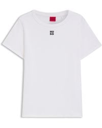 HUGO - T-Shirt Deloris 10258222 01, White - Lyst