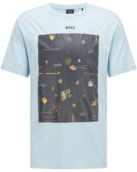 BOSS by HUGO BOSS - Zweier-Pack T-Shirts aus Baumwoll-Jersey mit Logo-Artwork - Lyst