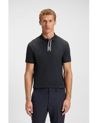 BOSS - Paddy Polo Shirt With Striped Placket And Logo - Lyst